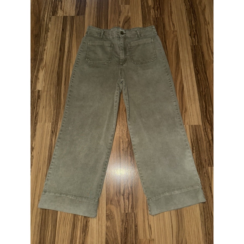 Bagatelle Women's Pants Sz 12 Green Denim Cotton Spandex Pants Pockets